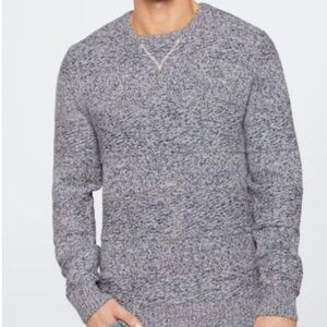 Even Tide Shaun Mixed Rope Yarn Stripe Crewneck Sweater Teal Green